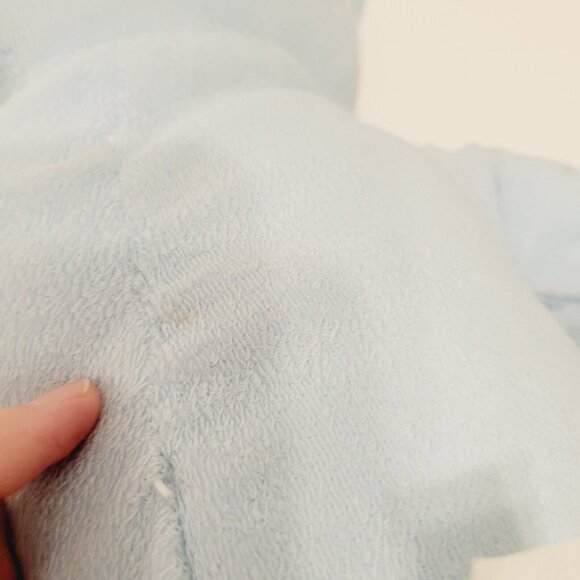 Soft Expressions Baby Blue Teddy Bear Plush With Heart Embroidery & Bow 12" - Picture 8 of 12